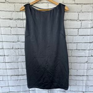 New with Tags  Sleeveless  Draped Open Back Shift  Dress Dark Navy Blue Size 10